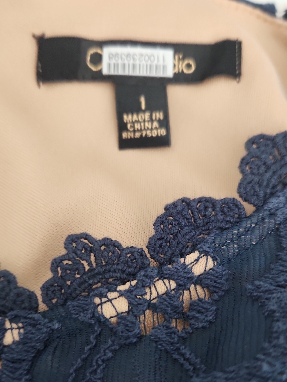 Navy Lace Trim Women's Dress